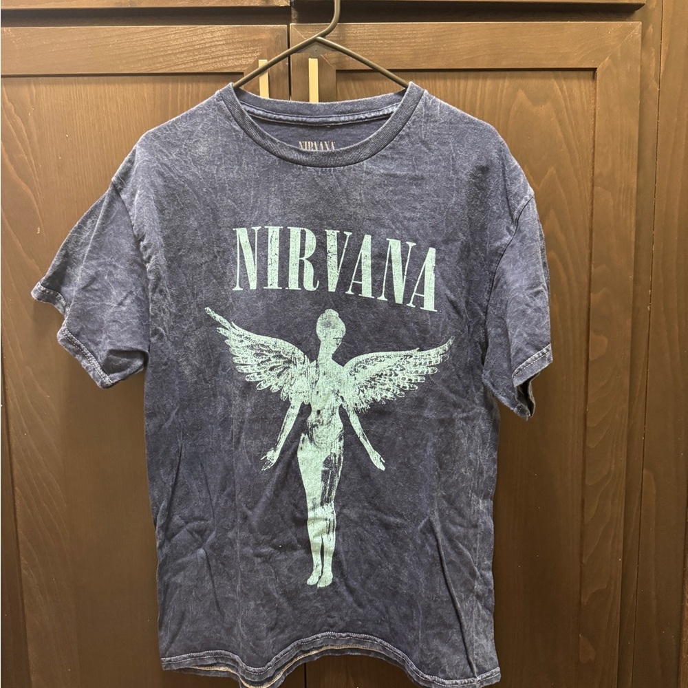 NIRVANA Gray Smiley Face Tee